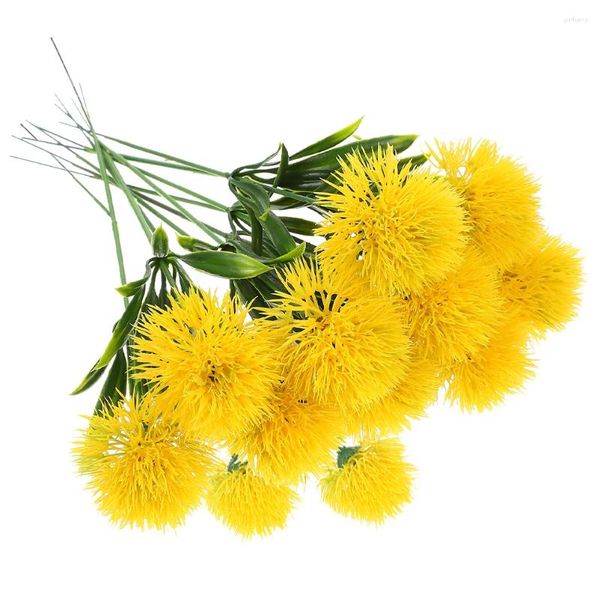 Flores decorativas 15 Pcs Artificial Dandelion Bluebonnet Faux Dandelions Plástico Cerimônia de Casamento Decorações Simulação Adorno Para