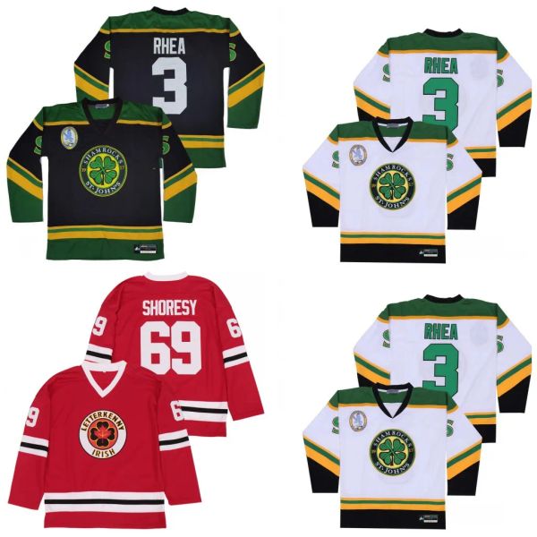 # 69 Shoresy LETTERKENNY IRLANDÊS Série de TV The Boss Rhea GOON Filme St John's Shamrocks Verde Branco Vermelho Hóquei Jerseys Tamanho M-XXXL