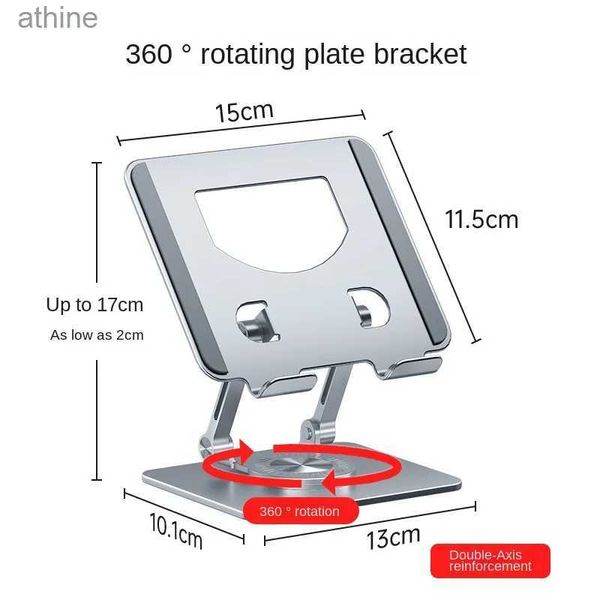 Tablet-PC-Ständer Desktop-Ständer 360-Grad-drehendes Mobiltelefon anhebbares faltbares Aluminiumlegierungsmaterial für iPad iPhone Samsung YQ240125