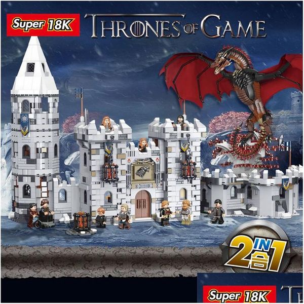 Blöcke K89 K90 K101 Drama Winterfell Castle Dragon Moc-39717 Figuren Modell Gebäude Ziegel DIY Spielzeug T220905 Drop Lieferung Otl7I