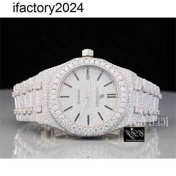 Ap Watch Diamond Moissanit Iced Out kann den Test F7b5 bestehen. Hochwertiger, im Labor gezüchteter, runder Hip-Hop-Schmuck, handgefertigt, automatische Herstellung