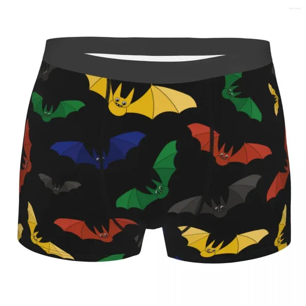 Mutande Pipistrello colorato Halloween Intimo uomo Boxer Slip Pantaloncini Mutandine Novità Poliestere Per uomo S-XXL