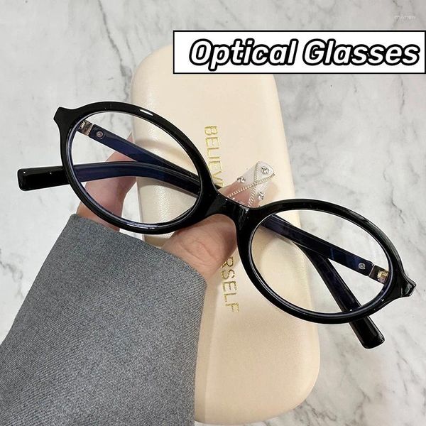 Солнцезащитные очки с защитой от синего света, очки для защиты глаз, овальная маленькая оправа, женские корейские простые очки в стиле ретро, женские оптические очки для очков