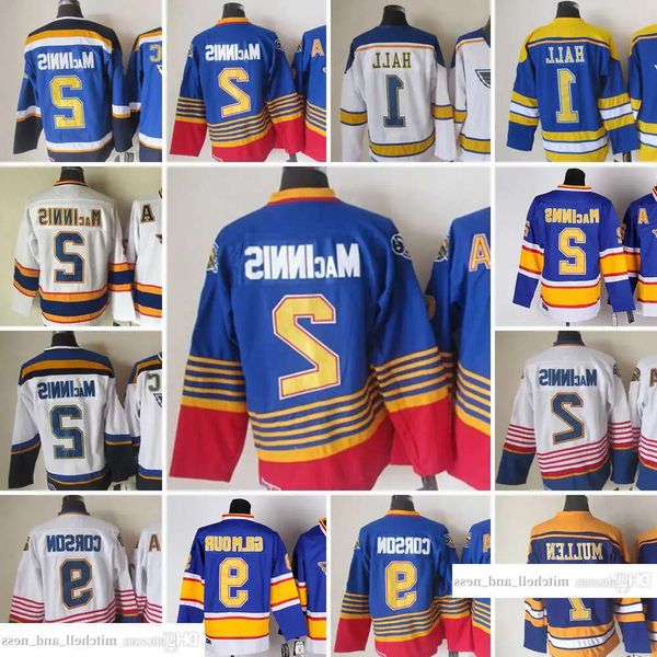 1967-1999 Movie Retro CCM Hockey Jersey Embroidery 1 Glenn Hall 7 Joe Mullen 2 Al Macinnis 9 Shayne Corson Vintage Jerseys 42