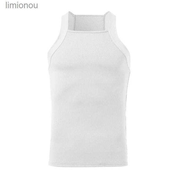 Regatas masculinas regata masculina cabida undershirts casual sem mangas leve camisas musculares verão malha solta regatasl240124