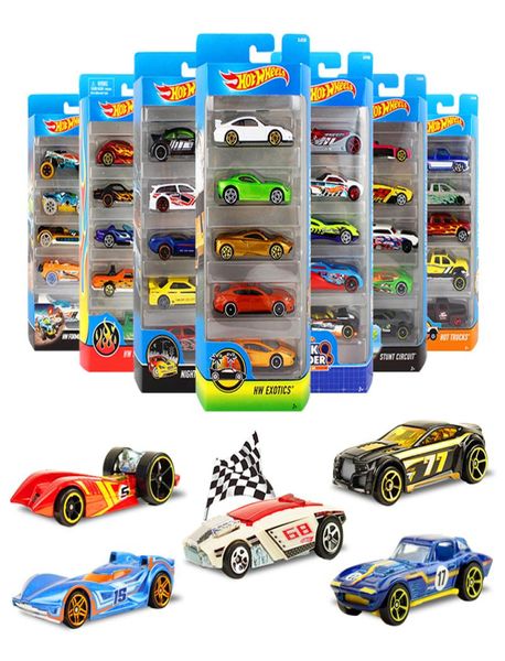 Mini voitures de course en alliage, 5 pièces, roues entières, Styles aléatoires, modèles miniatures, roues de jouets en alliage, cadeau d'anniversaire pour garçons, 2689655