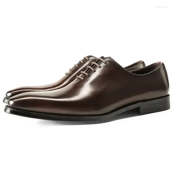 Sapatos de vestido 2024 outono negócios masculinos estilo britânico confortável casual couro real simples tecer clássico oxford homens