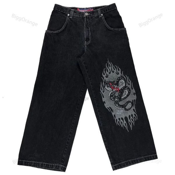 Y2K Männer Kleidung Gothic Harajuku Retro Mode Muster übergroße Jeans Punk Hip Hop lose schlanke Jeans Street Fashion Baggy Jeans 240122