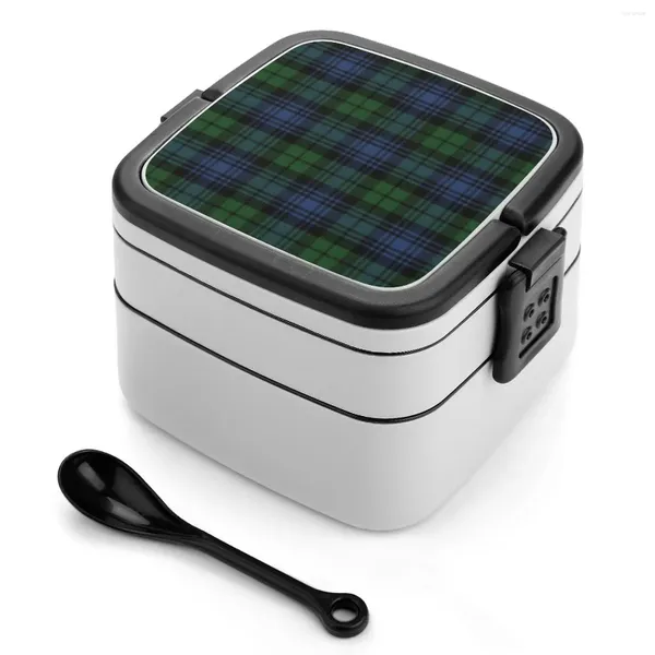 Geschirr Black Watch Ancient Original Scottish Tartan Bento Box Schule Kinder Mittagessen rechteckiger auslaufsicherer Behälter