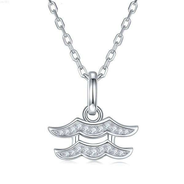 Hanyu 925 серебряные ювелирные изделия зодиака Водолей кулон зодиака d цвет Vvs кулон с муассанитом ожерелье