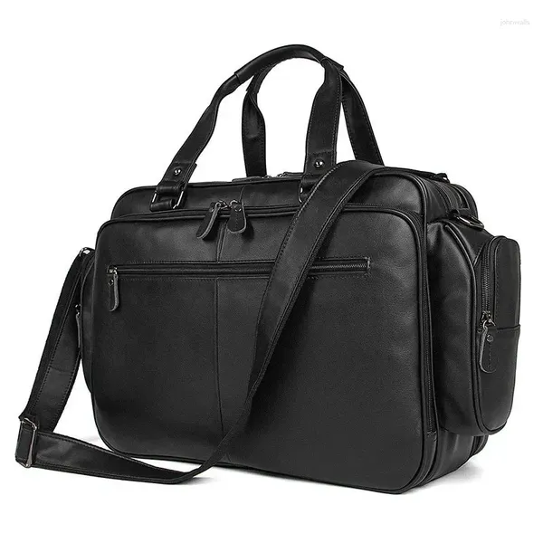 Aktentaschen Männer Tasche Top Grade Echtes Leder Männlichen Aktentasche 16 Zoll Laptop Büro Taschen Zip Messenger Echt Für Dokument