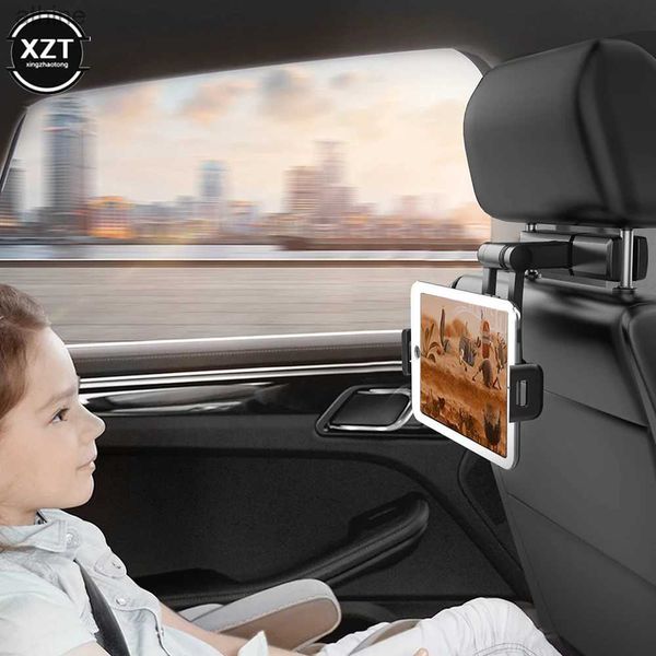Tablet PC Stands 2022Novo encosto de cabeça do assento traseiro do carro Suporte para telefone Suporte extensível Suporte de ajuste de travesseiro traseiro para Ipad Auto Backseat Mount YQ240125