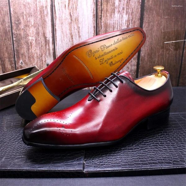 Sapatos de vestido de couro genuíno original italiano artesanal negócios para homens derby moda noivo mocassins de casamento