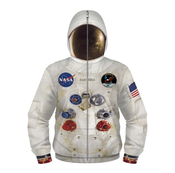 Kind NASA Hoodie Sweatshirt Astronaut Raumanzug Rollenspiel Digitaldruck Reißverschlussjacke für 512 Jahre maskierte Kinderkleidung7239898