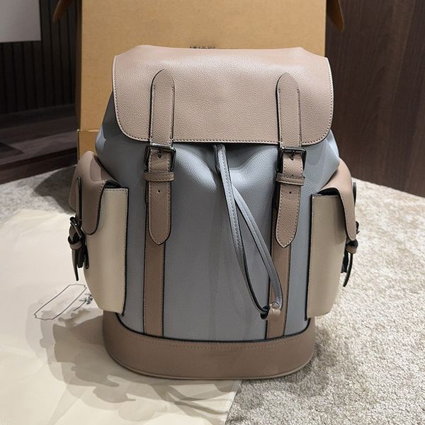 Borsa zaino da uomo di design più venduto Borsa di tendenza della moda di lusso Zaini da viaggio di lusso con ricamo da uomo Borse casual durevoli in morbida pelle Zaini a doppia spalla