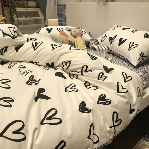 Bettwäsche-Sets Set King-Size-Bett Tagesdecken Bettwäsche Bettwäsche Bettbezug Paar Doppelblatt-Tagesdecke