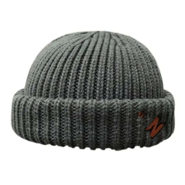 Bonnet/Crâne Casquettes Unisexe Hiver Tricoté Bonnet Chapeau Néon Bonbon Couleur Lettre Broderie Revers Brimless Hip Hop Propriétaire Docker Crâne Cap Oliv 932