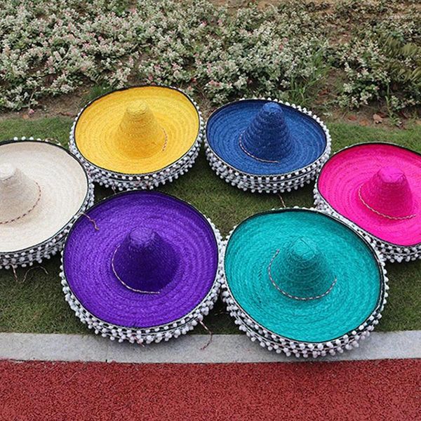 Berets 1pc Mexikanische Hut Kreative Mode Farbe Sombrero Hüte Dekorative Stroh Kopfbedeckung Party Kostüm Zubehör Pografie Requisiten