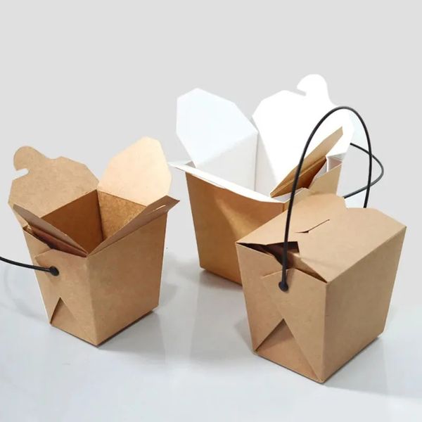 Boxen Box Essen zum Mitnehmen Papierbehälter Gebratenes chinesisches Huhn Einweg-Französisch Go Lunch To Container Pommes Frites Bäckerei Verpackung 240108 240118
