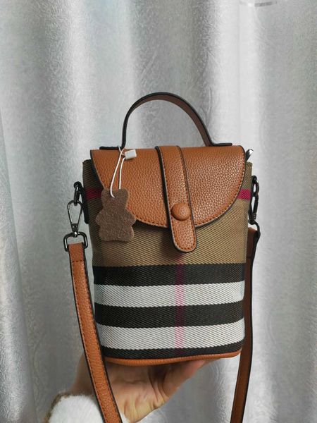 Borse da sera Check nuova borsa per cellulare texture retrò secchiello versatile borsa a tracolla monospalla borsa da donna nuovo stile J240125