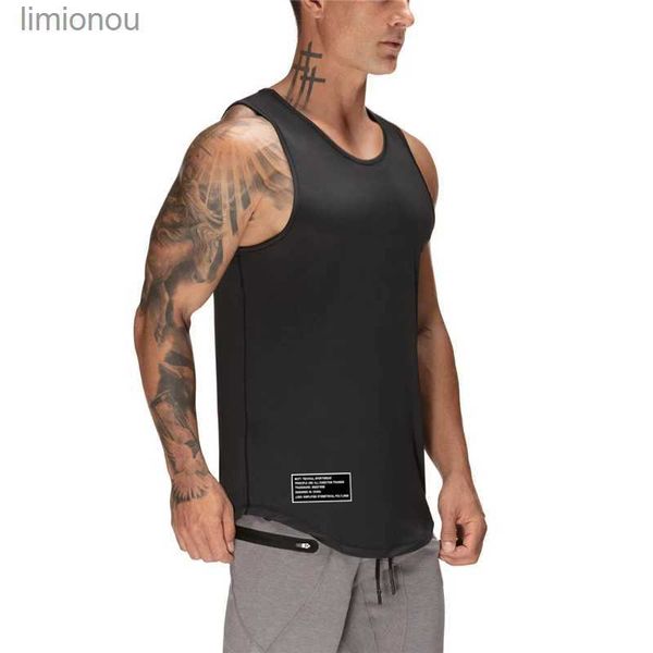 Herren-Tanktops, hochwertige Spandex-Männer, Laufweste, Fitnessstudio, ärmellos, Leichtathletik-Shirt, Marathon, schlankes Tank-Sport-Weste-Top, TrainingL240124