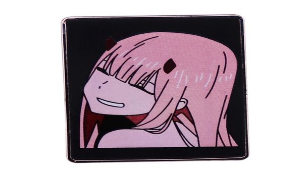 Darling In The Franxx 002 Zero Two Spilla smaltata Kawaii Anime Girl Demone con corna rosse Spilla Gioielli S0011732633