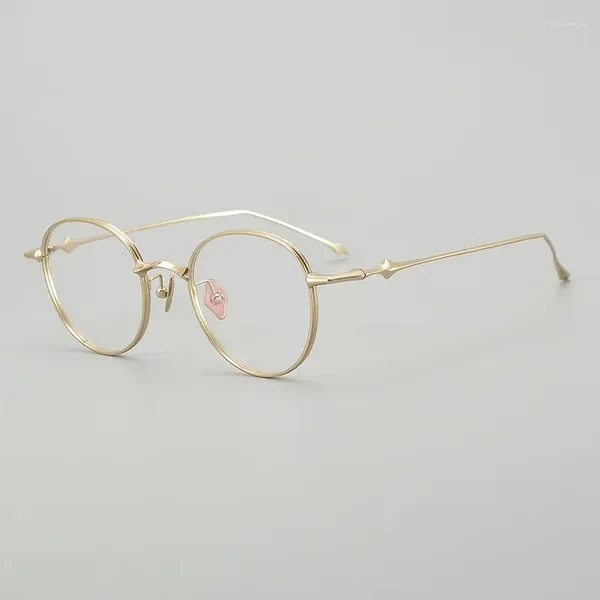 Sonnenbrillenrahmen Ovale verschreibungspflichtige Brillen Retro reines Titan japanischer Stil Hohe Qualität Original optische Männer Myopie Lesen