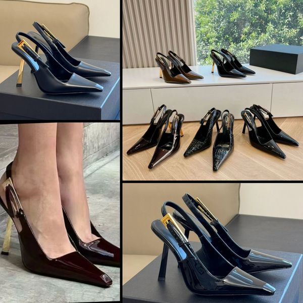 2024 Designer-Damen-High-Heel-Schuhe, rote, glänzende Böden, dünne Absätze, schwarze nackte Lackleder-Frau-Pumps, niedriger Preis