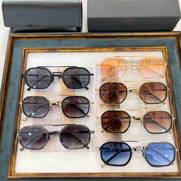 Novos óculos de sol vintage A John Daila ANTHONY banhados a ouro 18K óculos de sol de grife para homens famosos na moda retro marca de luxo moda com caixa original