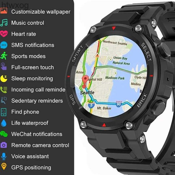 Relógios inteligentes novo negócio final relógio inteligente para homens bluetooth chamada bússola gps 100 + sprots smartwatch à prova dwaterproof água relógios yq240125