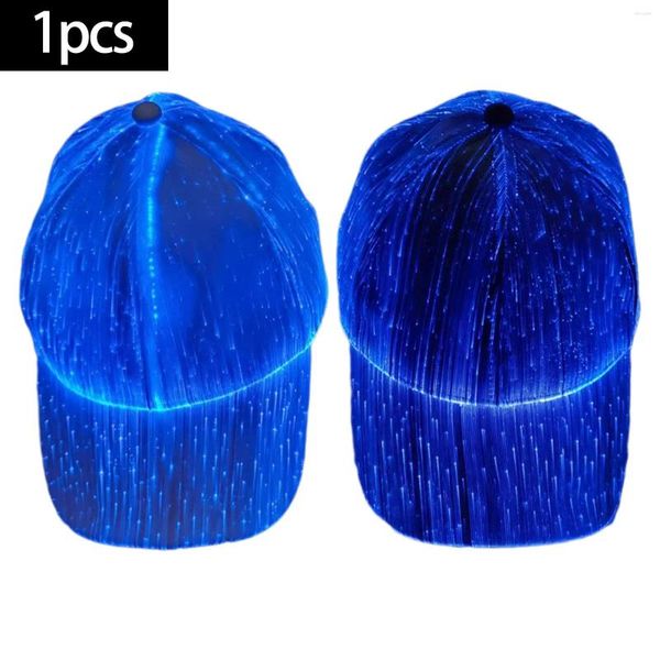 Top Caps Fiber Optik 7 Renk Aydınlık Gölgeli Hip Hop Beyzbol Şapkaları USB Şarj Partisi Noel için Noel Tatil Siyah