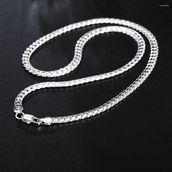 Ketten 20-60 cm 925 Sterling Silber Design 6 mm feine Halskette Kette für Frau Männer Mode Hochzeit Verlobungsschmuck