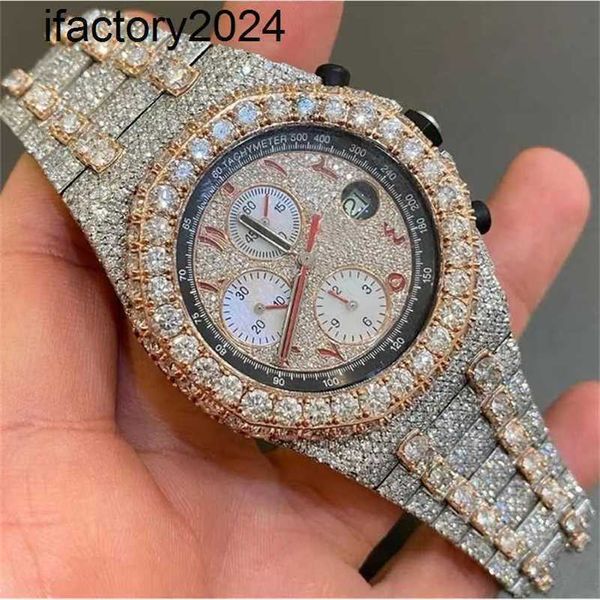 Ap Watch Diamond Moissanit Iced Out kann Test Ice 2023 bestehen, andere Armbanduhr Sparkle Out Pave Setting Vvs für Edelstahlmaterial in Modemarke