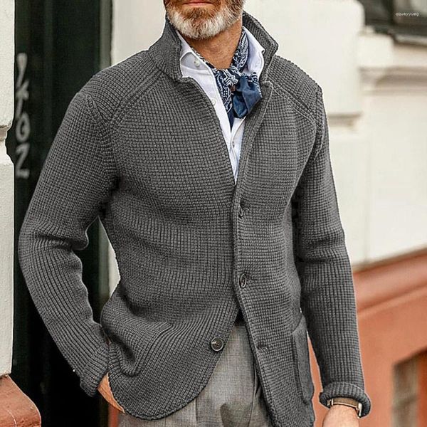 Maglioni da uomo Cappotto da uomo maschile Tempo libero Cardigan invernale abbottonato Cappotti Giacca formale Maglieria lavorata a maglia Abbigliamento da casa ampio