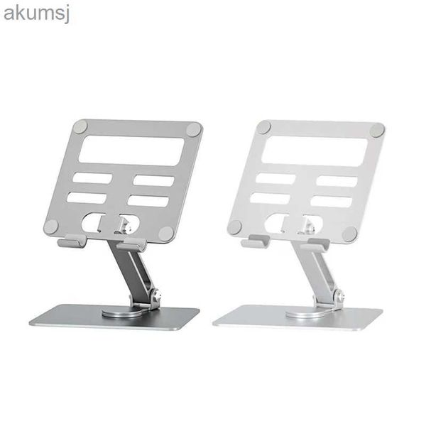 Tablet PC Stands Laptop Stand Ajustável Ergonômico Tablet Pad E-Book Titular Suporte de Liga de Alumínio 360 Rotate Dobrável Resfriamento Riser YQ240125