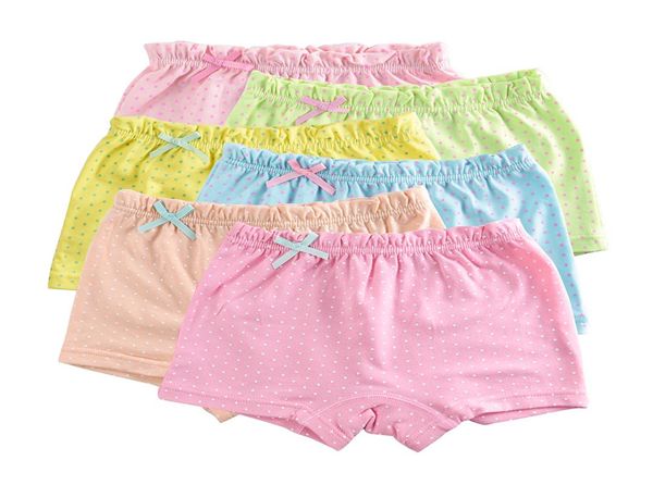 6 pçs todo doce dot cores crianças meninas boxer material de algodão respirável roupa interior para calcinha do bebê crianças 039s Clothing1295208