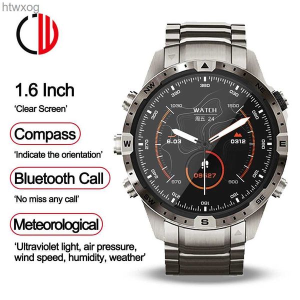 Slimme horloges 1,6 inch slimme horloges voor heren Dames Kompas Bluetooth Oproep Smartwatch 2023 Nieuwe AI Voice 100+ Sport Real Time Health Monitor YQ240125