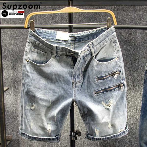 Shorts masculinos supzoom 2023 nova chegada venda quente topo moda impressão verão zíper voar stonewashed casual algodão jeans shorts masculino j240124
