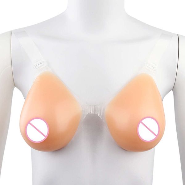Аксессуары для костюмов SBT, силиконовые формы для груди для трансгендеров в форме капли с прозрачными бретелями, 400-1600 г пара