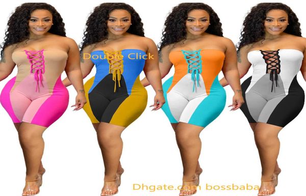 Womens Jumpsuit Designer Fashion Crop Top BH-Träger Onesies Slim Bandage Breast Wrap Onesies Shorts Rompers9526521