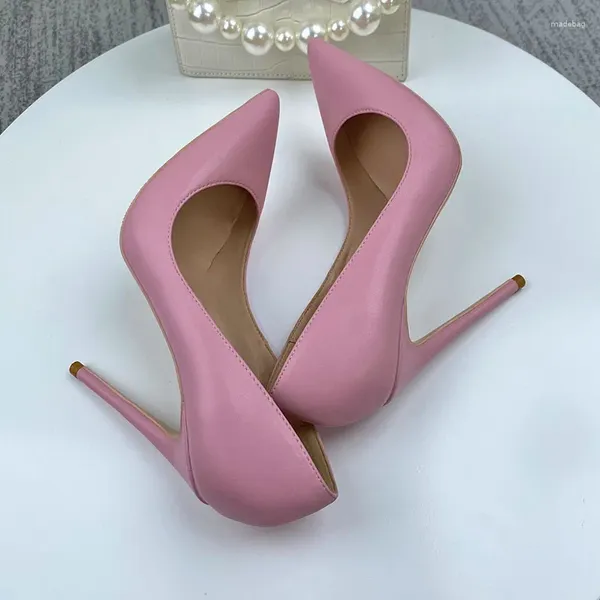 Sapatos de vestido Keshangjia o rosa apontado de salto alto com boca fina rasa moda sexy festa galã mulheres