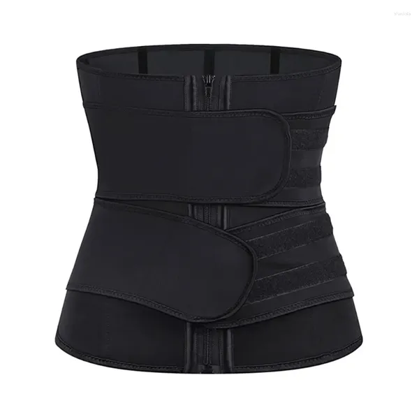 Formadores de mujeres Mujeres Látex Entrenador de cintura Body Shaper Corsés con cremallera Cincher Corset Top Cinturón para adelgazar Fajas Tallas grandes Negro