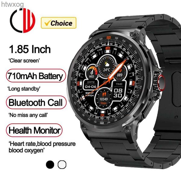 Relógios inteligentes ZZYSMART Relógio Inteligente Homens 1,85 Polegadas Esportes Fitness Rastreador Bluetooth Chamada Monitor Cardíaco 710mAh Smartwatch Para Homens Mulheres YQ240125