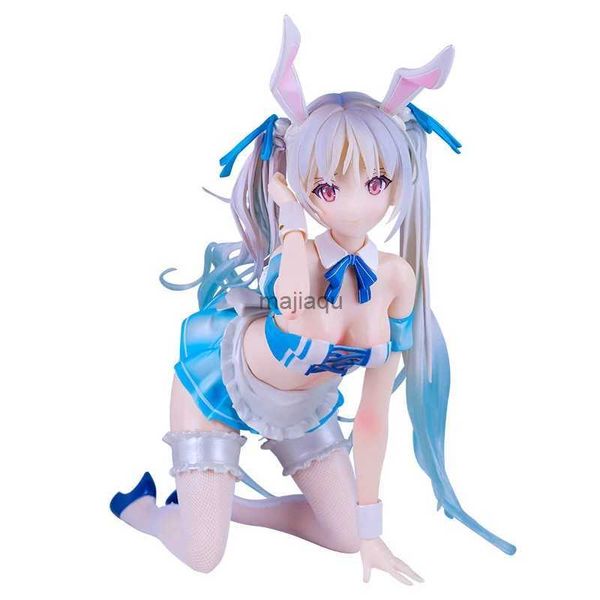 Figuras de brinquedo de ação 24cm Figura de anime Chris Sexy Bunny Girl Black Silk Destacável Modelo Brinquedo PVC Adulto Ajoelhado Postura Boneca Presente Coletar Ornamento