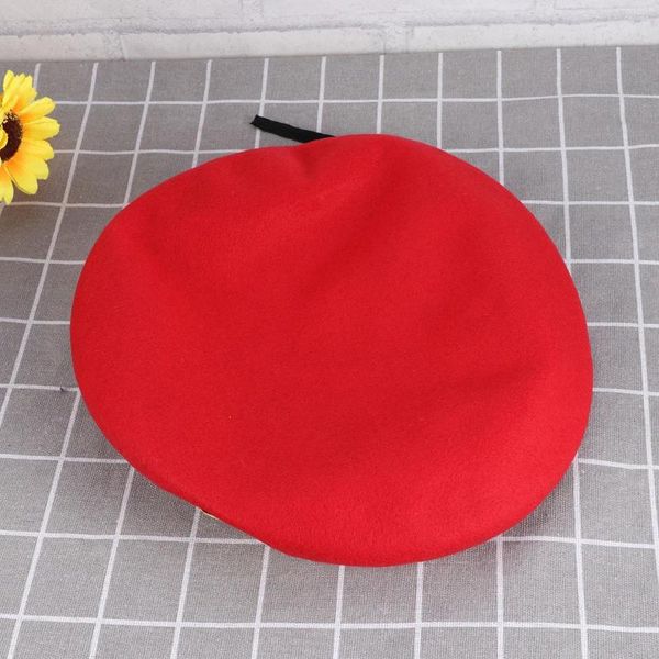 Beretti Red Sailor Dance Hat Square Performance a cinque stelle Woolen