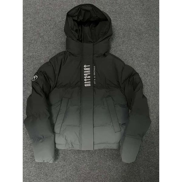 Trapstar London Decoded Hooded Puffer 2.0 Gradient Black Jacket Herren bestickter Thermo-Hoodie Herren Wintermantel Tops 188