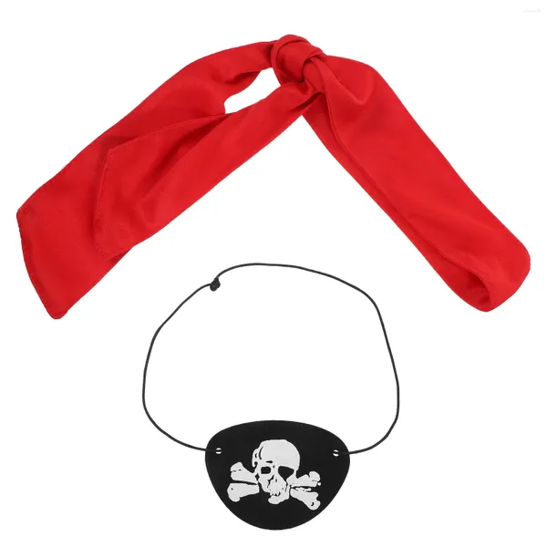 Bandane Fascia Pirata Turbante Uomo Uomo Accessori Cappello con teschio Benda sull'occhio Decorazioni in feltro per feste