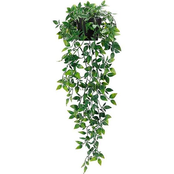 Faux Floral Greenery Künstliche Efeupflanzen Kunststoffblatt mit Töpfen Hochzeit Neujahr Weihnachten für Zuhause Balkon Garten Büro Schreibtisch Dekoration liefert YQ240125