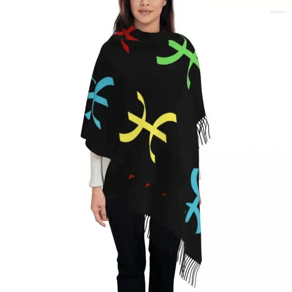 Этническая одежда на заказ, красочный амазигский берберский шарф Тифинаг, мужские и женские зимние теплые шарфы, Kabyle Imazighen, шаль, накидка