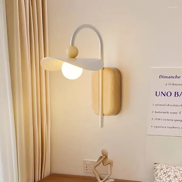 Lampada da parete Lampade in legno massello nordico Camera da letto Comodino Semplice e moderno Arredamento per interni Soggiorno Studio Luci da lettura LED